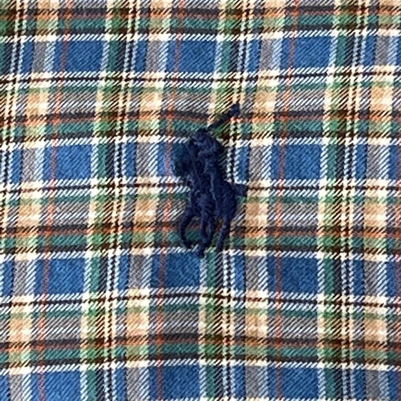 Ralph LAUREN CASUAL LONG SLEEVE COTTON BUTTON DOWN SHIRT BLUE MULTI PLAID MEDIUM - Picture 10 of 13